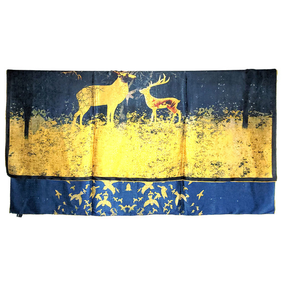 NWT Double Sided Silk Scarf 53"x53" Large Square Shawl Wrap XiangYunSha 36311 - Picture 6 of 10